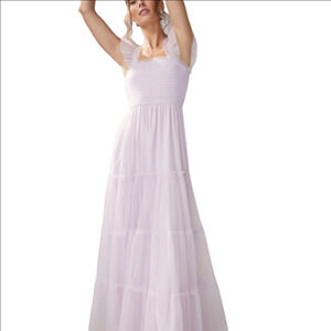 Audrey Park x Francesca’s Lavender Nema Tulle Maxi Dress – Size L
